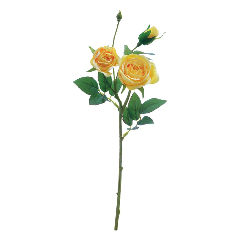 ビバ工芸 造花　ミディアムローズスプレー イエロー VE6826 1個（ご注文単位1本）【直送品】