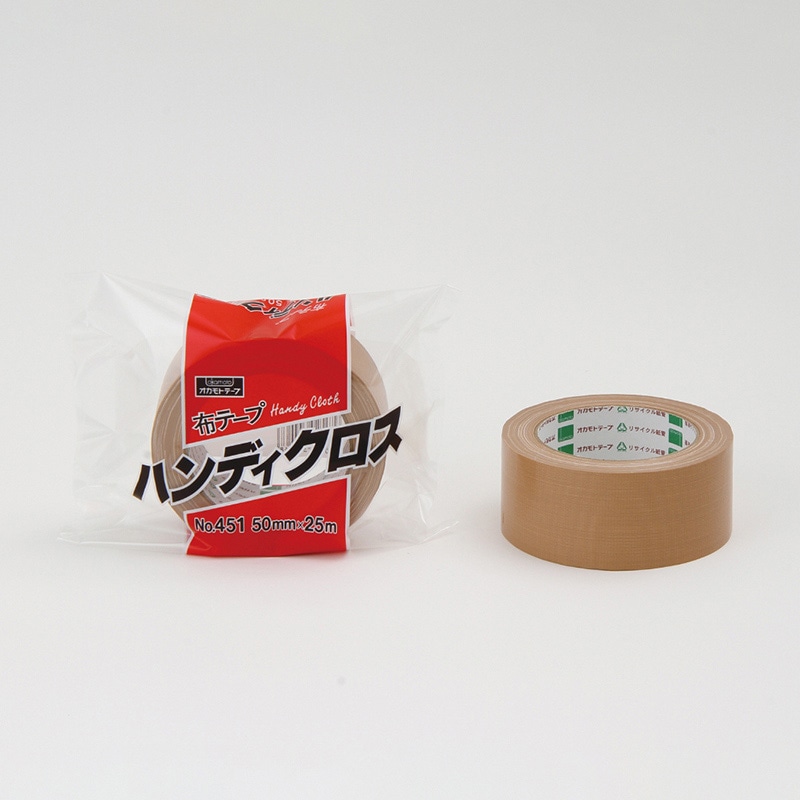 オカモト 布テープ No.451 ハンディクロス 50mm×25m 30巻入 ガムテープ