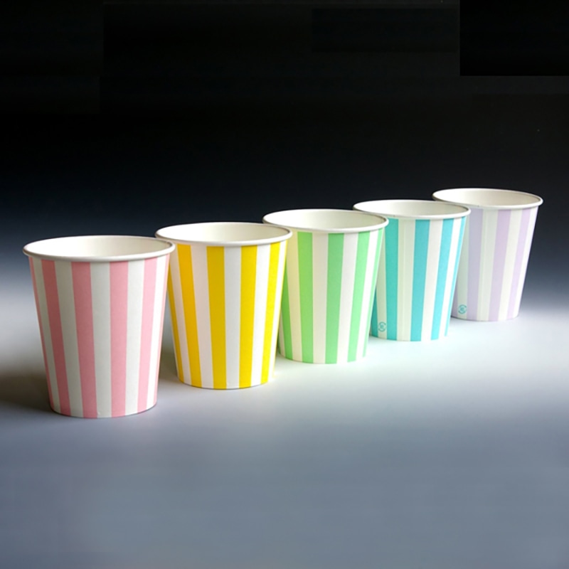 紙コップ 業務用ストライプカップ 5色アソート 5ml 100個 通販 包装用品 店舗用品のシモジマ オンラインショップ