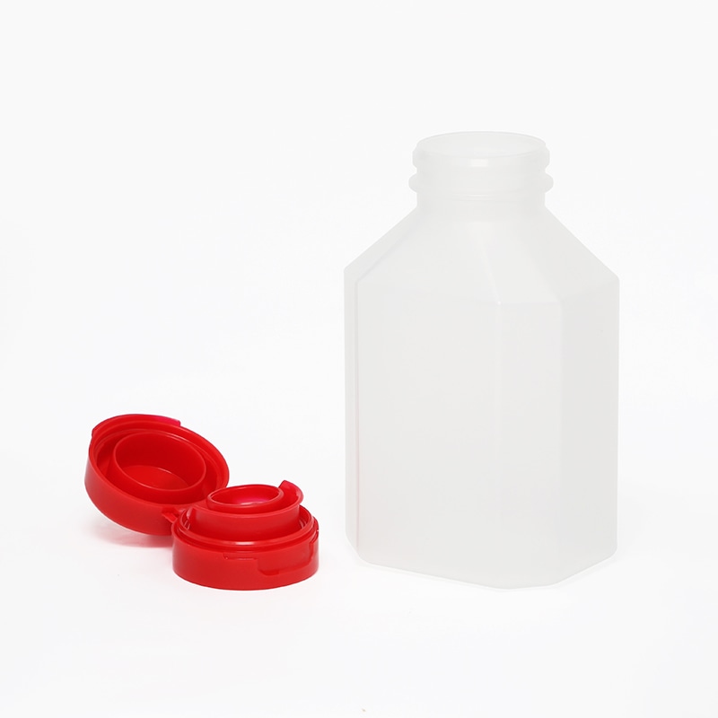 【直送品】 ハニー PPボトル容器　ヒンジキャップ赤付き 180ml　打栓式 PP180 600個/箱（ご注文単位1箱）
