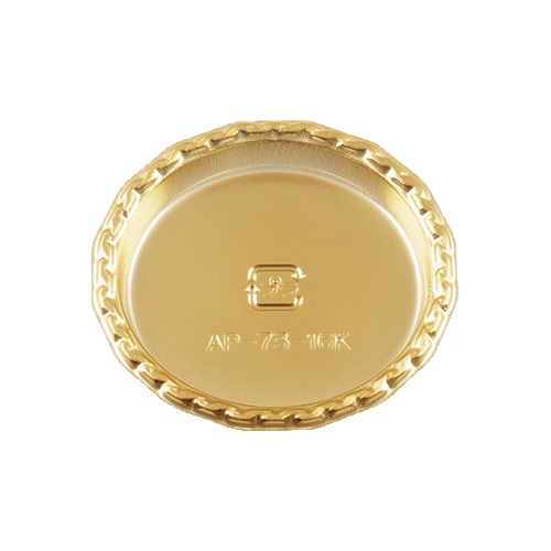 【直送品】 天満紙器 PETトレー　丸型 ゴールド　AP－85－16K 100枚/束（ご注文単位5束）