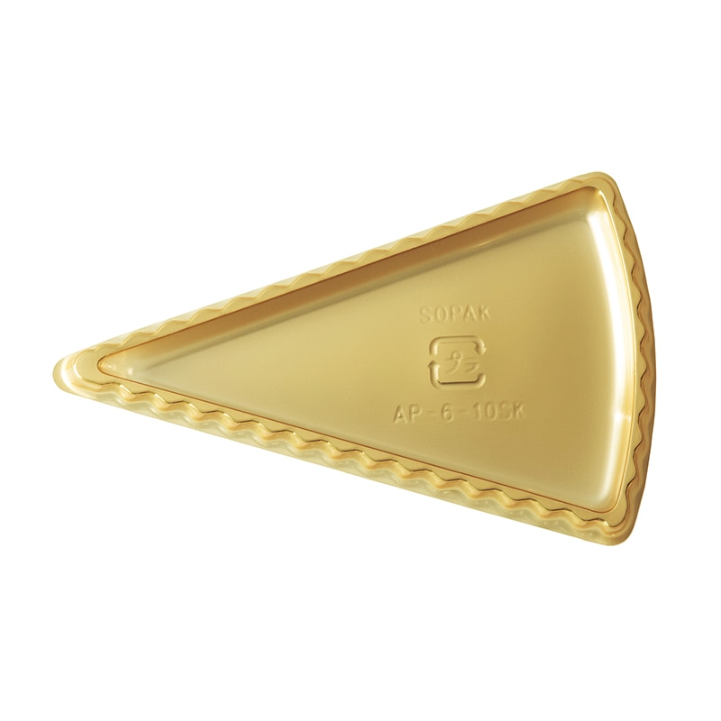 【直送品】 天満紙器 PETトレー　三角形 ゴールド　AP－6－10SK 100枚/束（ご注文単位5束）