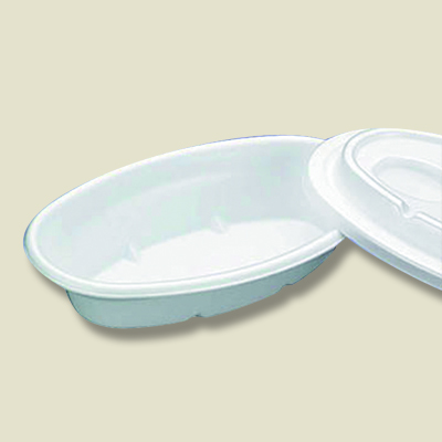 【直送品】 デンカポリマー 発泡カレー皿　身・フタセット  G－320　セット 50枚/袋（ご注文単位10袋）