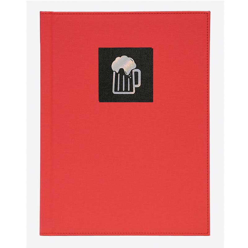 【直送品】 シンビ バインダーメニューブック　NTS－101 A4　4ページ　レールタイプ ビール　赤 1冊（ご注文単位1冊）