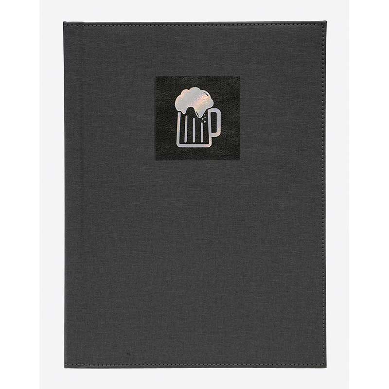 【直送品】 シンビ バインダーメニューブック　NTS－101 A4　4ページ　レールタイプ ビール　黒 1冊（ご注文単位1冊）