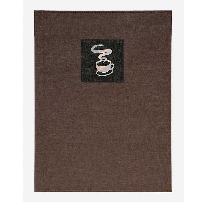 【直送品】 シンビ バインダーメニューブック　NTS－101 A4　4ページ　レールタイプ コーヒー　茶 1冊（ご注文単位1冊）