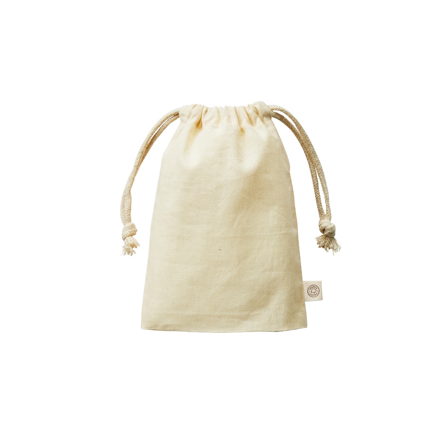 【直送品】MARKLESS STYLE オーガニックコットン ガゼット巾着 S ナチュラル TR-1168-008 1枚（ご注文単位1枚）