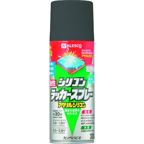 >トラスコ中山 KANSAI 油性シリコンラッカースプレー グレー 300ml（ご注文単位1本）【直送品】