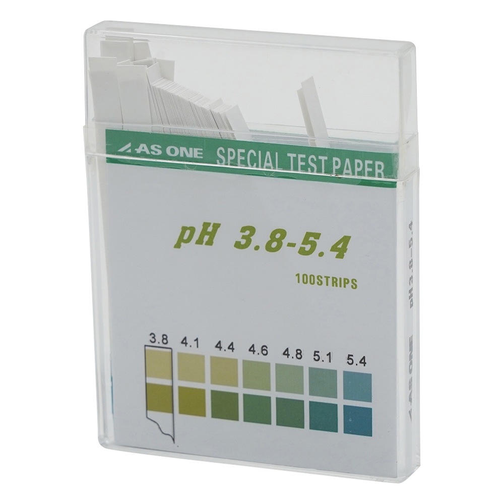 >アズワン pH試験紙 スティック 1箱（100枚入）　pH3.8-5.4 1箱（ご注文単位1箱）【直送品】