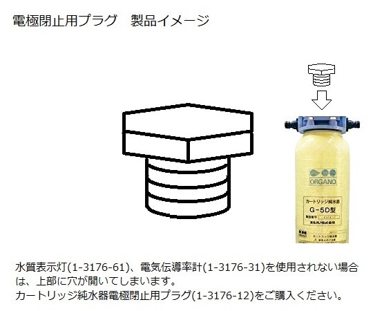 オルガノ カートリッジ純水器電極閉止用プラグ　 1個（ご注文単位1個）【直送品】