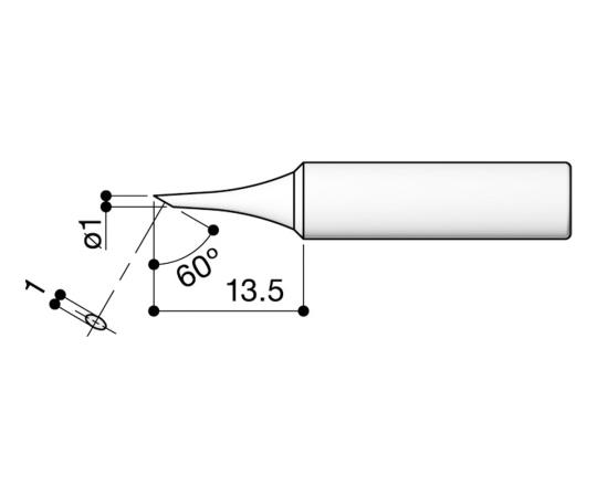 >白光（HAKKO） はんだこて用　交換こて先　T18-C1 1個（ご注文単位1個）【直送品】