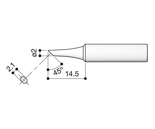 >白光（HAKKO） はんだこて用　交換こて先　T18-C2 1個（ご注文単位1個）【直送品】