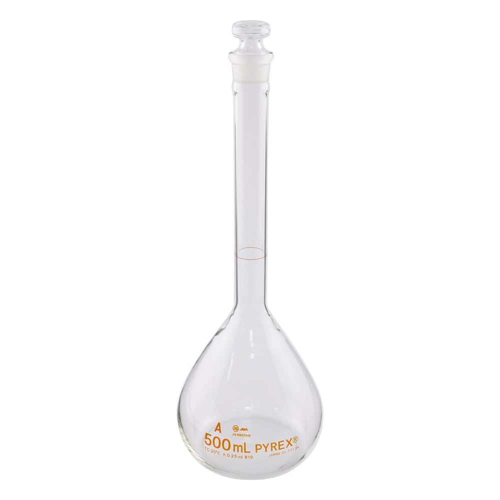 >コーニング・PYREX メスフラスコ（JIS規格）　500mL　5640JIS-500 1個（ご注文単位1個）【直送品】