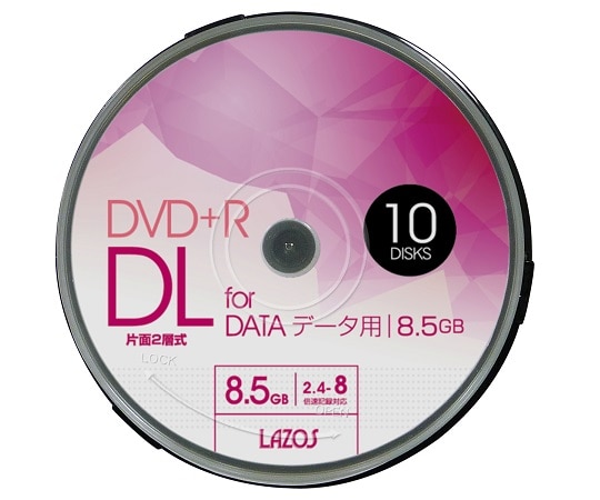 >Lazos ブランクメディアディスク　DVD+R　DL　データ用　10枚スピンドル　L-DDL10P 1パック（ご注文単位1パック）【直送品】