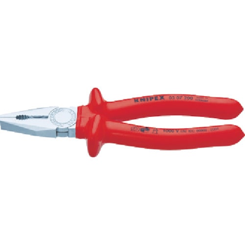 >トラスコ中山 KNIPEX 0307-180 絶縁ペンチ 1000V（ご注文単位1個）【直送品】