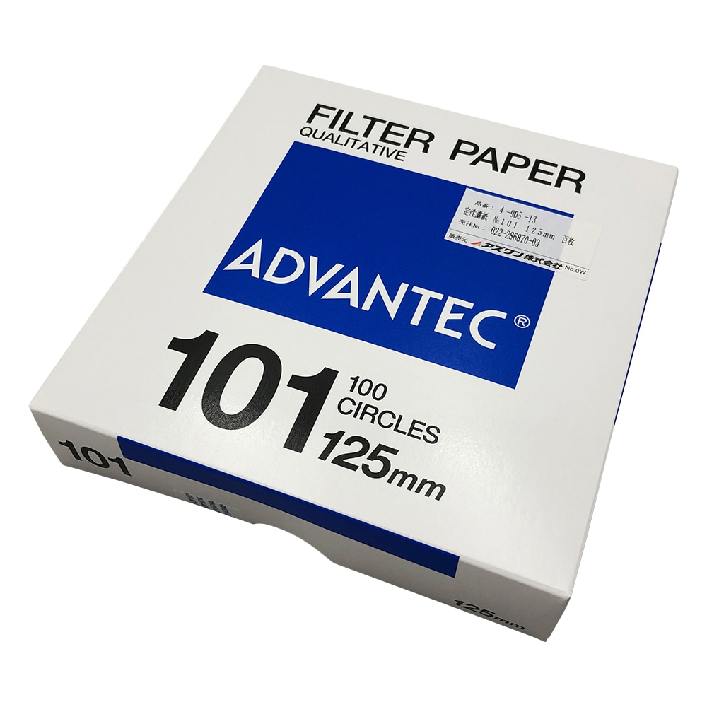 ADVANTEC 定性濾紙　No.101　100枚入　00101125 1箱（ご注文単位1箱）【直送品】