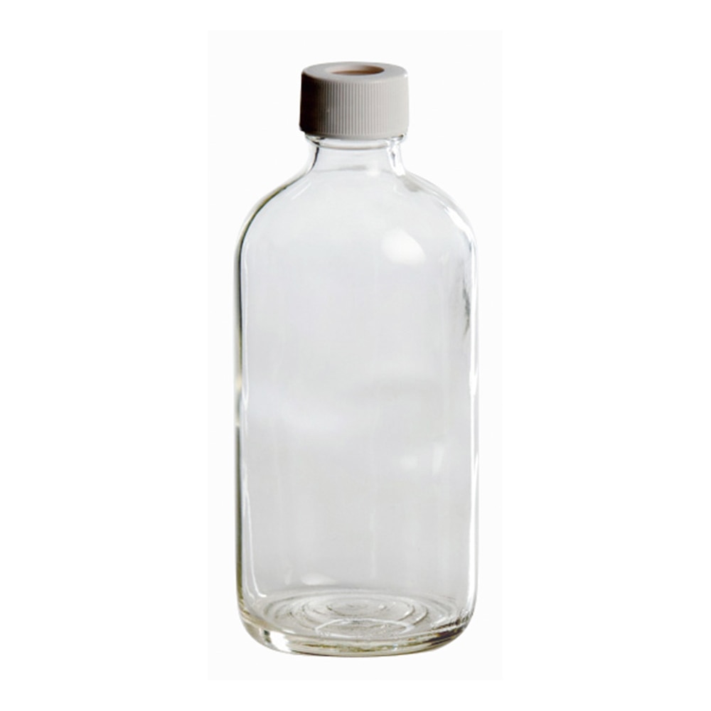 >Quality Environmental Containers セプタム付きボトル・細口 250mL 未洗浄 透明 24本入　1111-S008 1箱（ご注文単位1箱）【直送品】