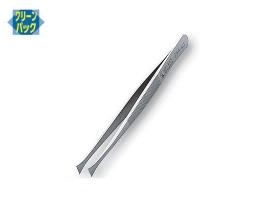 >アズワン フラットピンセット（表面洗浄済）　120mm　No.35A 1本（ご注文単位1本）【直送品】