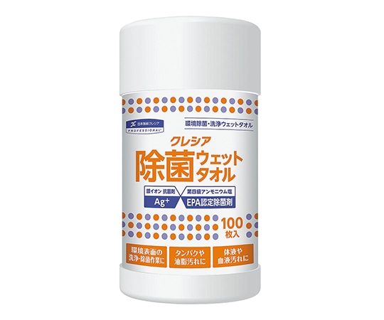 >クレシア クレシア 除菌ウェットタオル ボトルタイプ 100枚入　 1個（ご注文単位1個）【直送品】