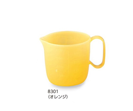 >アズワン 流動食コップ 470ml　（本体／オレンジ）5個入り　8301 1箱（ご注文単位1箱）【直送品】