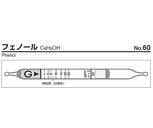 >ガステック ガス検知管　フェノール　60 1箱（ご注文単位1箱）【直送品】