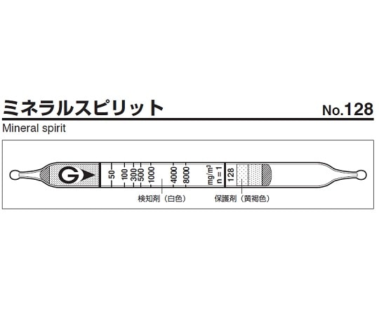 >ガステック ガス検知管　ミネラルスピリット　128 1箱（ご注文単位1箱）【直送品】