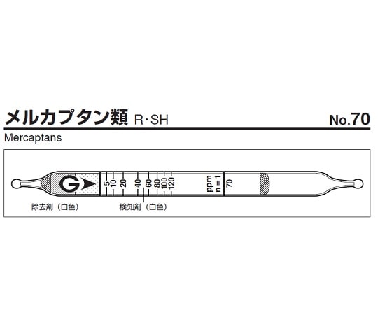 ガステック ガス検知管　メルカプタン類　70 1箱（ご注文単位1箱）【直送品】