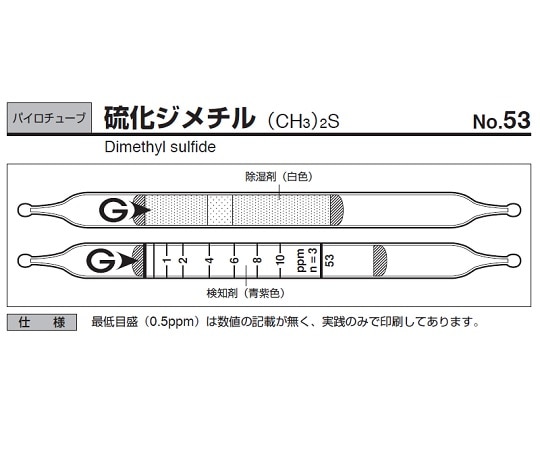 >ガステック ガス検知管　パイロテックチューブ　53 1箱（ご注文単位1箱）【直送品】