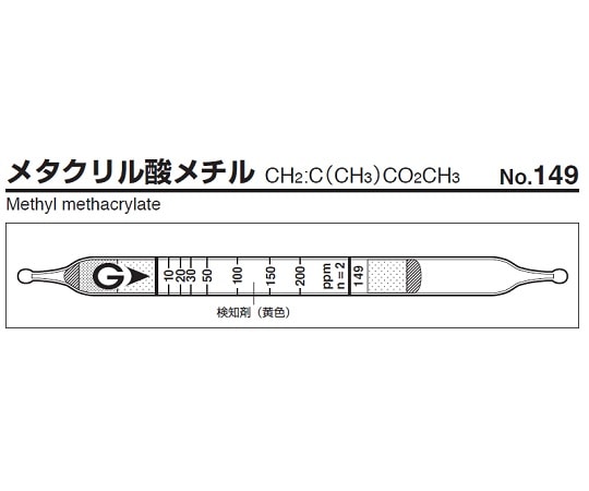 ガステック ガス検知管 メタクリル酸メチル　149 1箱（ご注文単位1箱）【直送品】