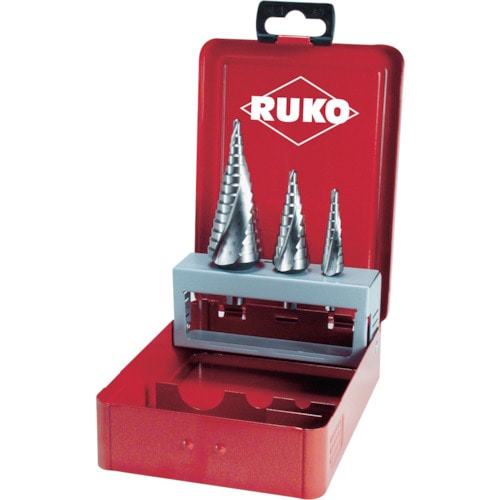 >トラスコ中山 RUKO 2枚刃スパイラルステップドリルセット 3本組 ハイス（ご注文単位1セット）【直送品】