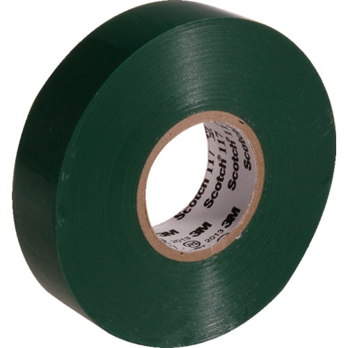 トラスコ中山 3Ｍ ビニールテープ 117 緑 19mmＸ20ｍ 10巻入り（ご注文単位1パック）【直送品】