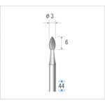 >トラスコ中山 ナカニシ 電着CBNバー 雫 #140 刃径3×44L（ご注文単位1本）【直送品】