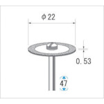 >トラスコ中山 ナカニシ 電着ダイヤモンドディスク#200刃径22×刃長0.5×軸径2.34（ご注文単位1本）【直送品】