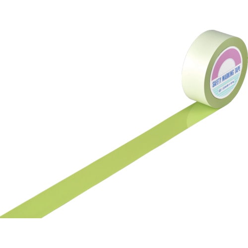 【直送品】トラスコ中山 緑十字 ガードテープ(ラインテープ) 若草色 ＧＴ-501ＹＧ 50mm幅×100ｍ 屋内用（ご注文単位1巻）