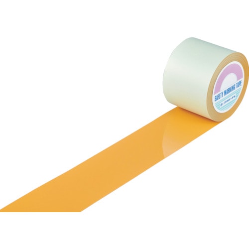 トラスコ中山 緑十字 ガードテープ(ラインテープ) オレンジ ＧＴ-101ＹＲ 100mm幅×100ｍ 屋内用（ご注文単位1巻）【直送品】
