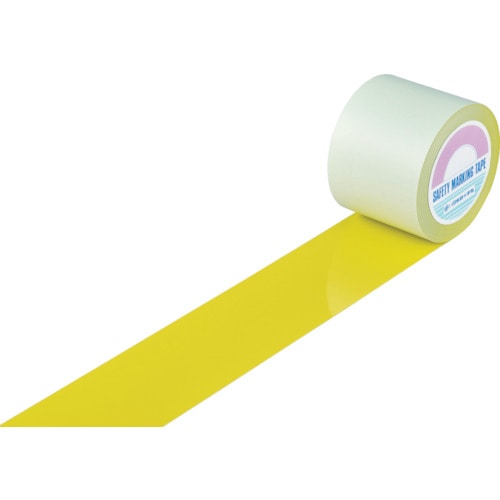 【直送品】トラスコ中山 緑十字 ガードテープ(ラインテープ) 黄 ＧＴ-102Ｙ 100mm幅×20ｍ 屋内用（ご注文単位1巻）