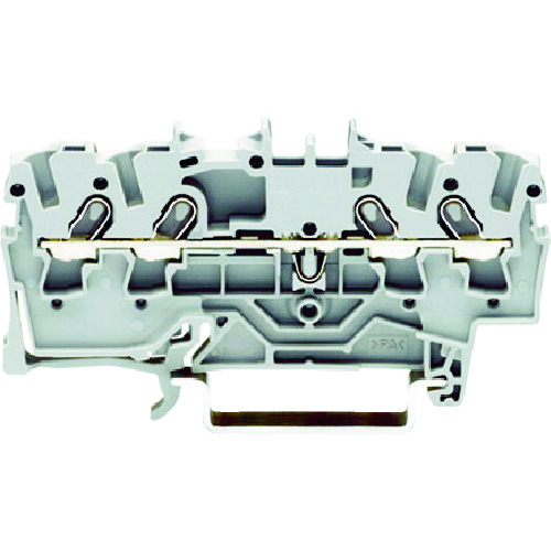 >トラスコ中山 WAGO スプリング式中継端子台 2001シリーズ4線式用 グレー色（ご注文単位1個）【直送品】