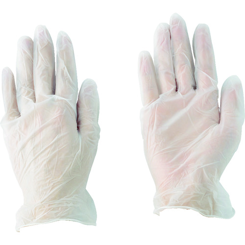 トラスコ中山 川西 ビニール使いきり手袋 粉なし  Ｌサイズ (100枚入)（ご注文単位1箱）【直送品】