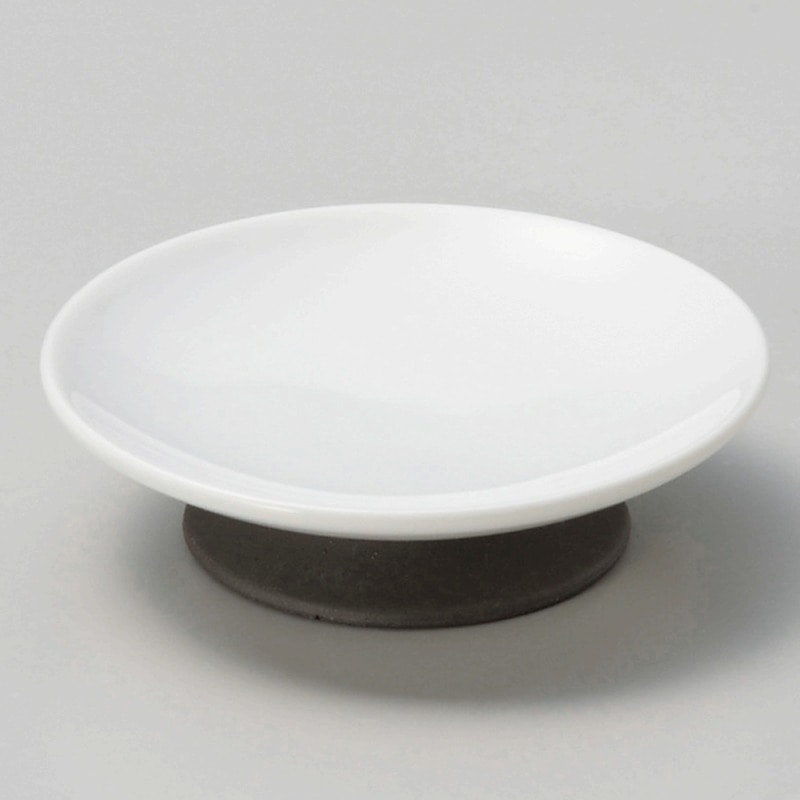 【直送品】金正陶器 白高台小皿 1個（ご注文単位1個）