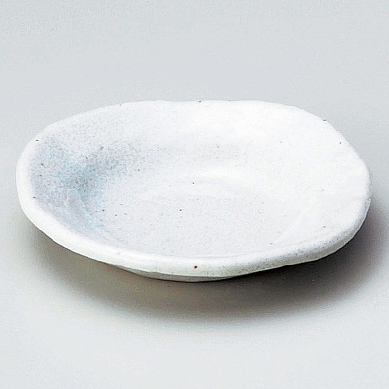 【直送品】金正陶器 白釉変形丸小皿 1個（ご注文単位1個）