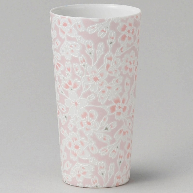 【直送品】金正陶器 かるうす桜ピンクロングカップ 1個（ご注文単位1個）