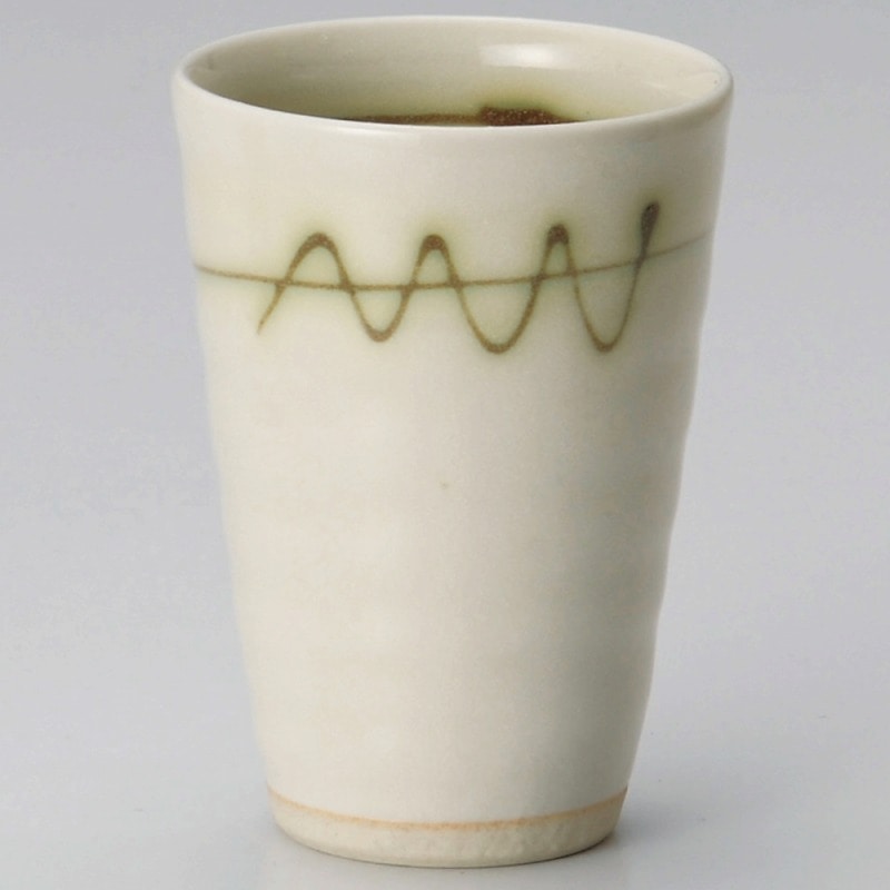 【直送品】金正陶器 緑線フリーカップ 1個（ご注文単位1個）