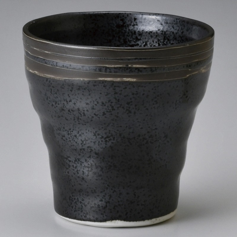 金正陶器 黒釉刷毛フリーカップ 1個（ご注文単位1個）【直送品】