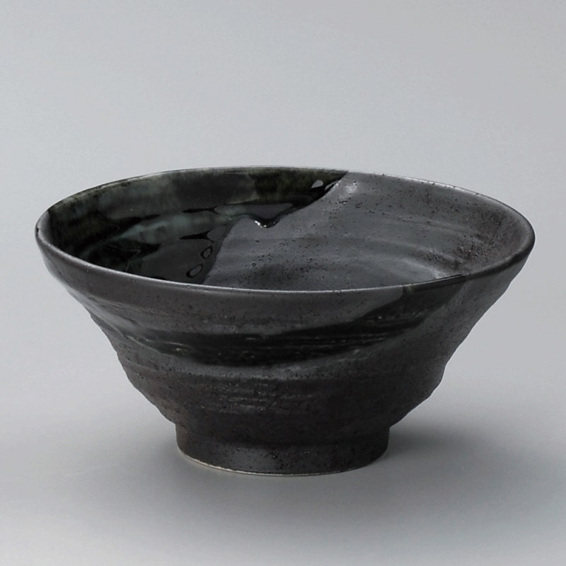 金正陶器 黒結晶緑流１７㎝たもり鉢 1個（ご注文単位1個）【直送品】