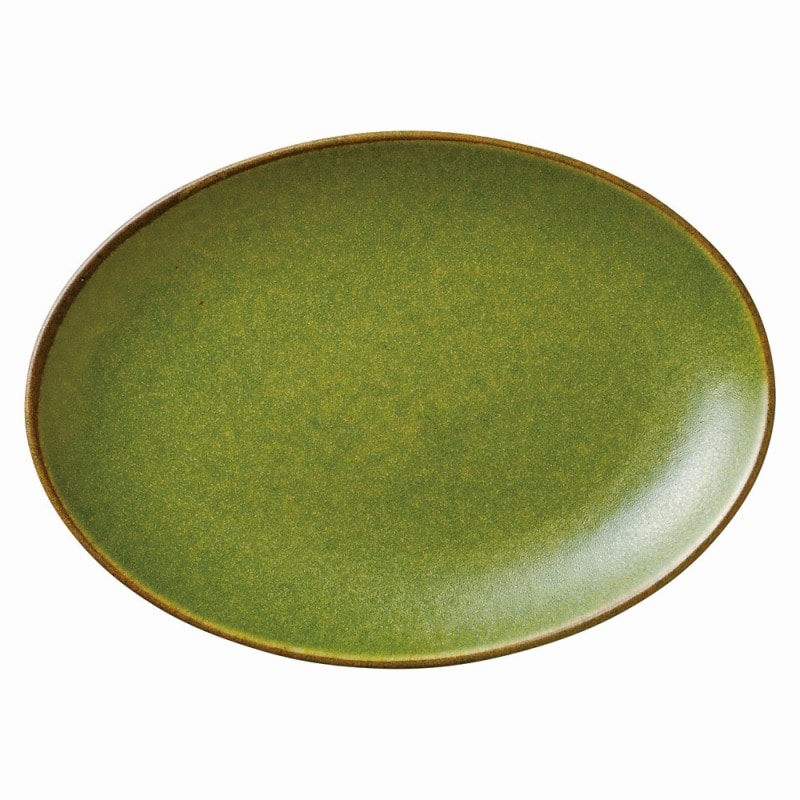 金正陶器 オリーブ２６.５㎝オーバルプレート 1個（ご注文単位1個）【直送品】