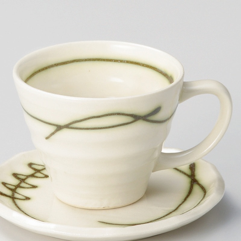 >【直送品】金正陶器 緑線コーヒー碗 1個（ご注文単位1個）