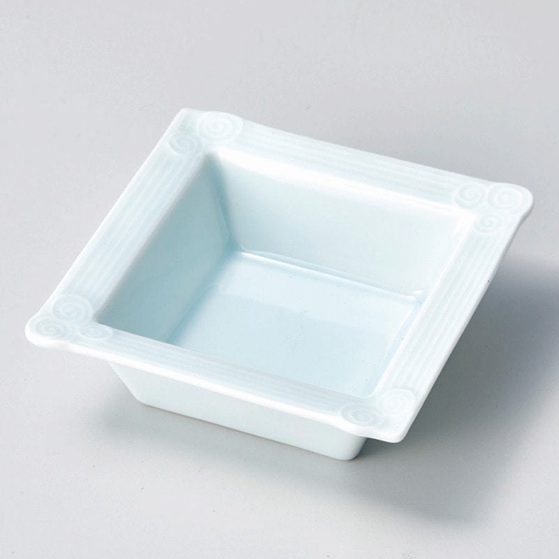 金正陶器 青白磁渦正角鉢 1個（ご注文単位1個）【直送品】