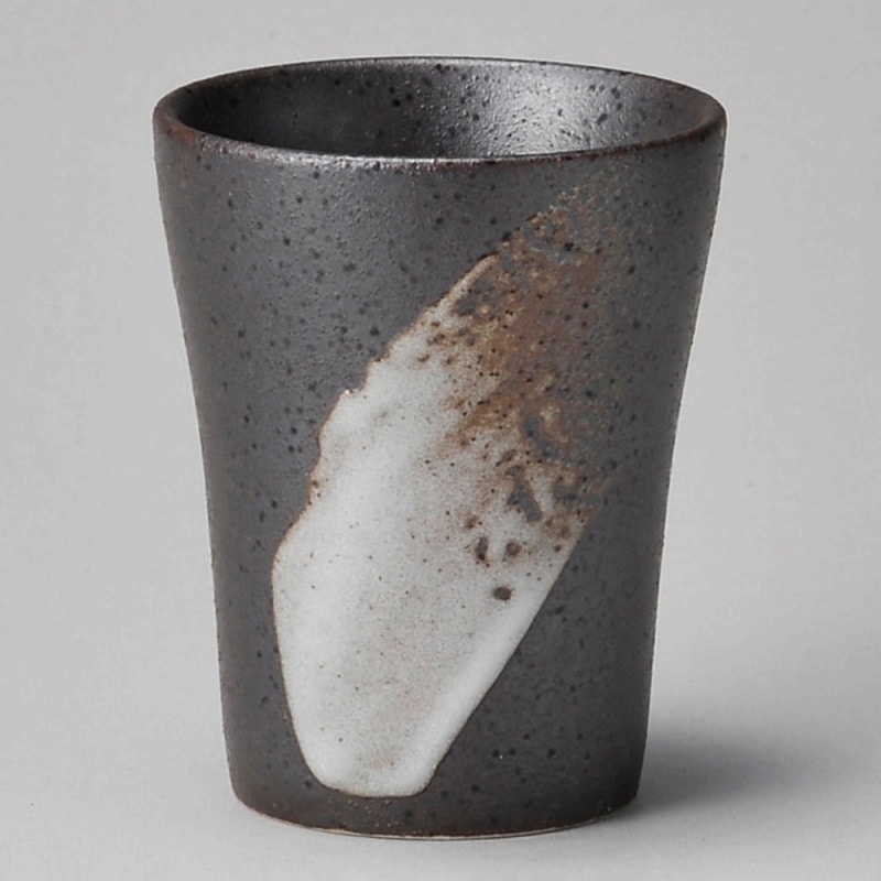 金正陶器 黒釉 刷毛目フリーカップ 1個（ご注文単位1個）【直送品】