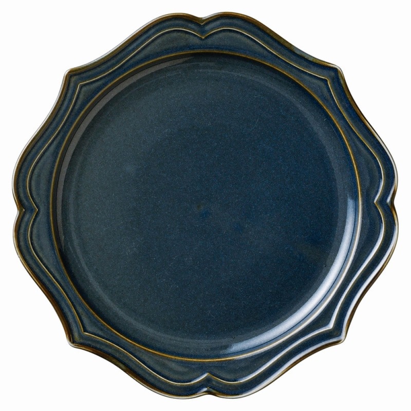 【直送品】金正陶器 ヘルシンキブルーナマコ ２３㎝丸皿 1個（ご注文単位1個）