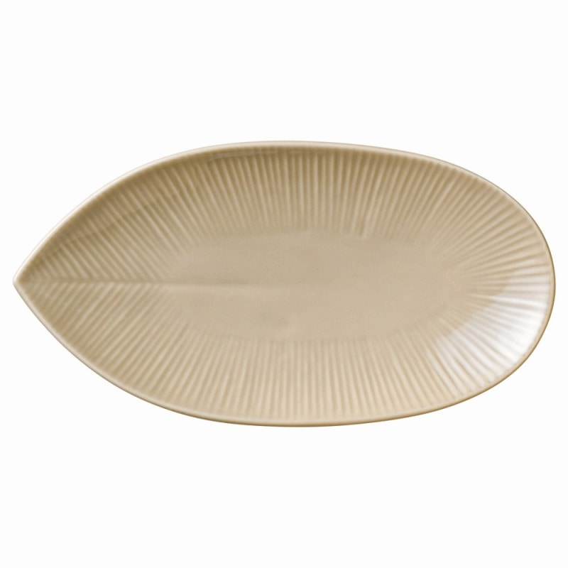 金正陶器 ナチュラルモアベージュ ２１㎝長皿 中 1個（ご注文単位1個）【直送品】
